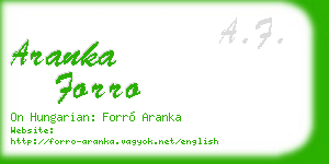 aranka forro business card