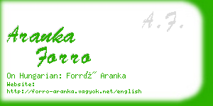 aranka forro business card